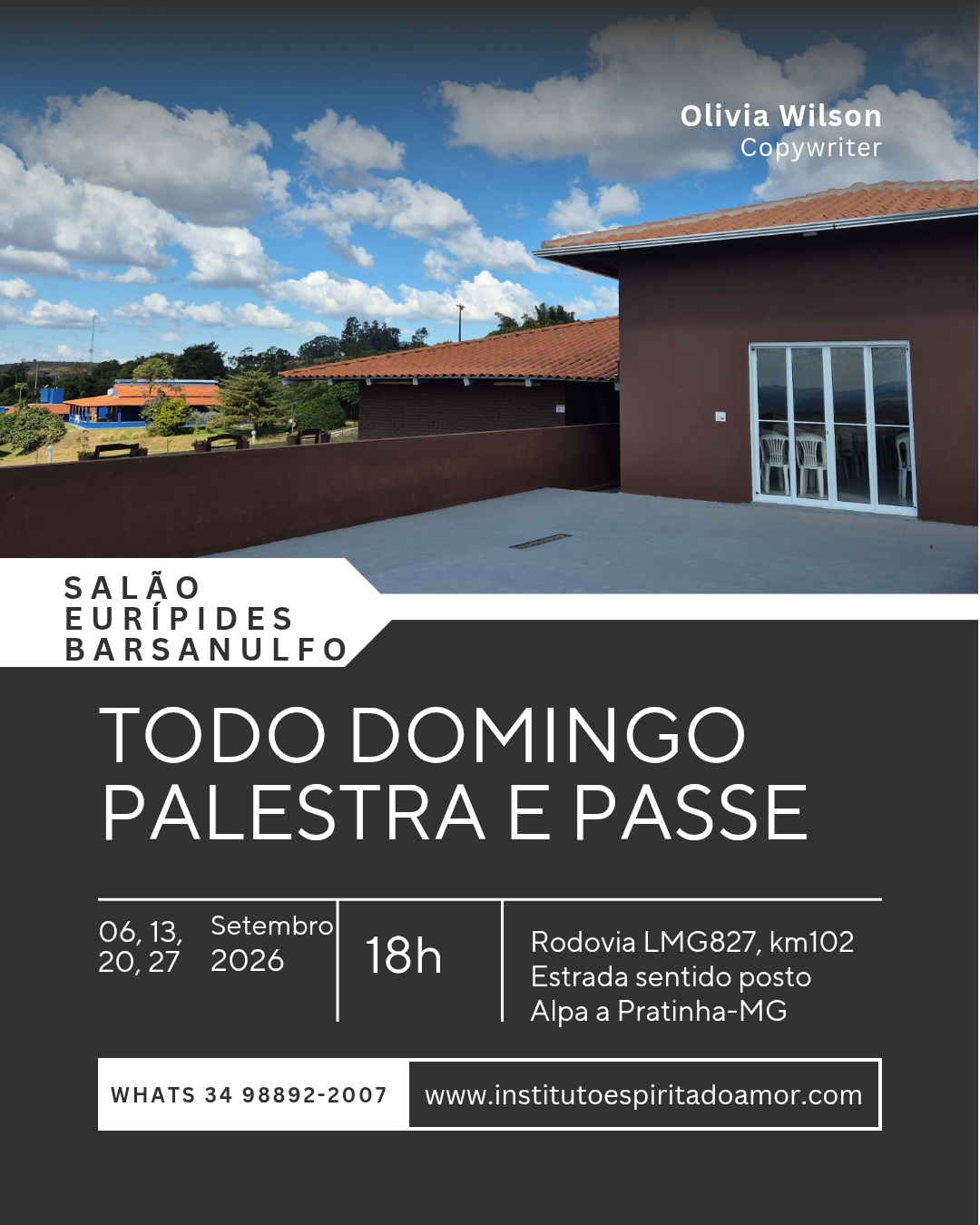 ESTUDO E PASSE TODO DOMINGO ÀS 18H