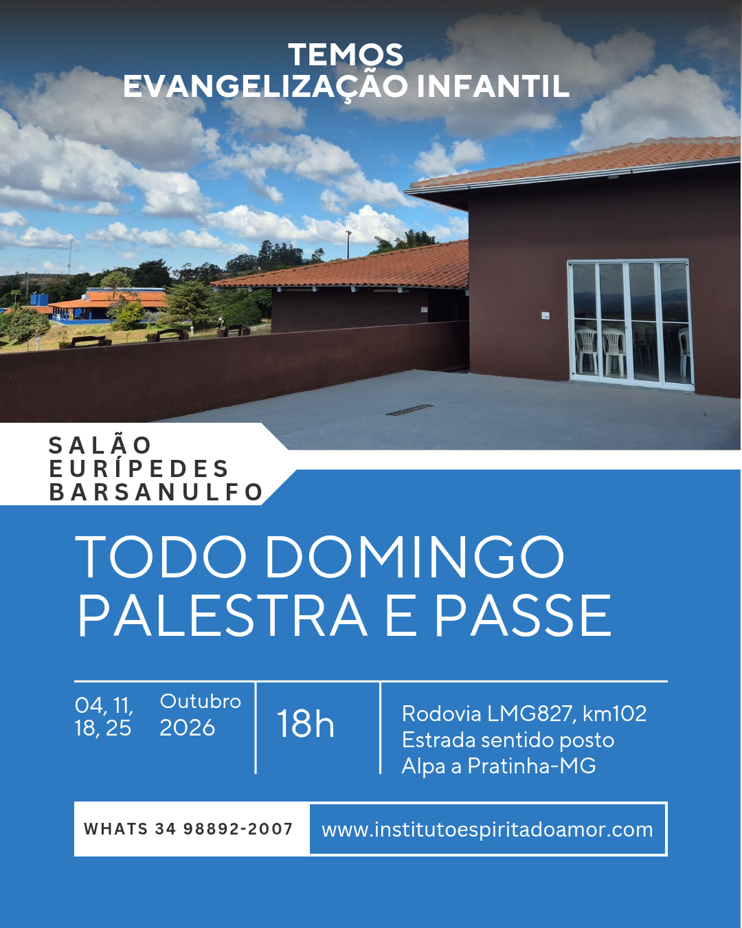 ESTUDO AOS DOMINGOS - SALÃO EURÍPEDES BARSANULFO 