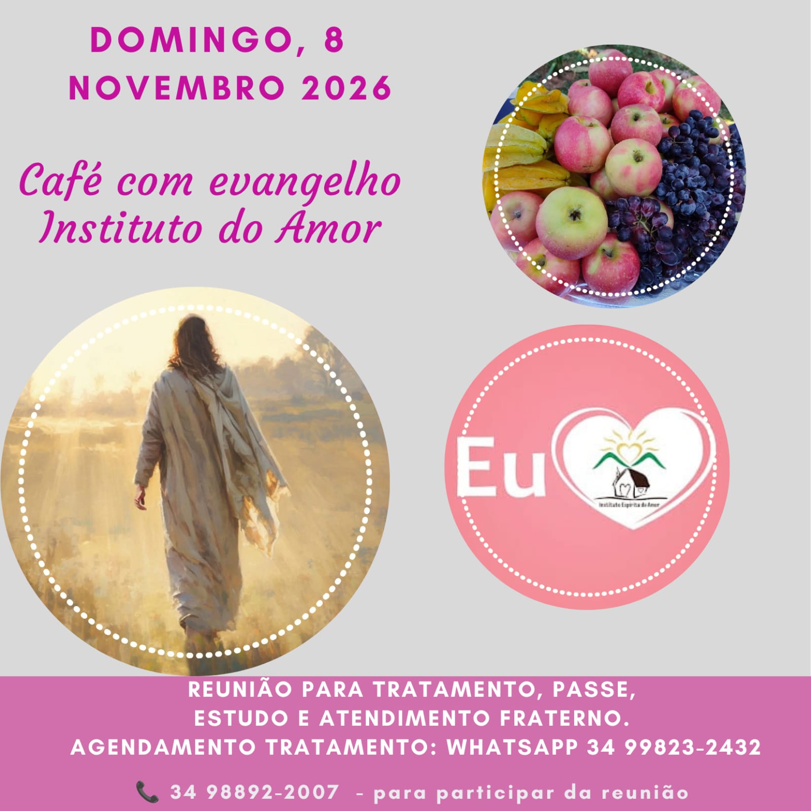 CAFÉ COM EVANGELHO - 8 DE NOVEMBRO - INSTITUTO DO AMOR