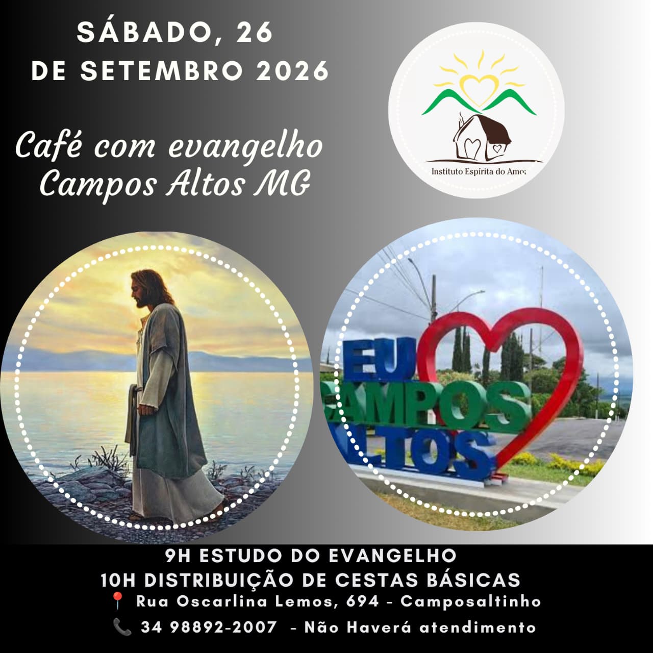 CAFÉ COM EVANGELHO EM CAMPOS ALTOS - 26 SETEMBRO 2026