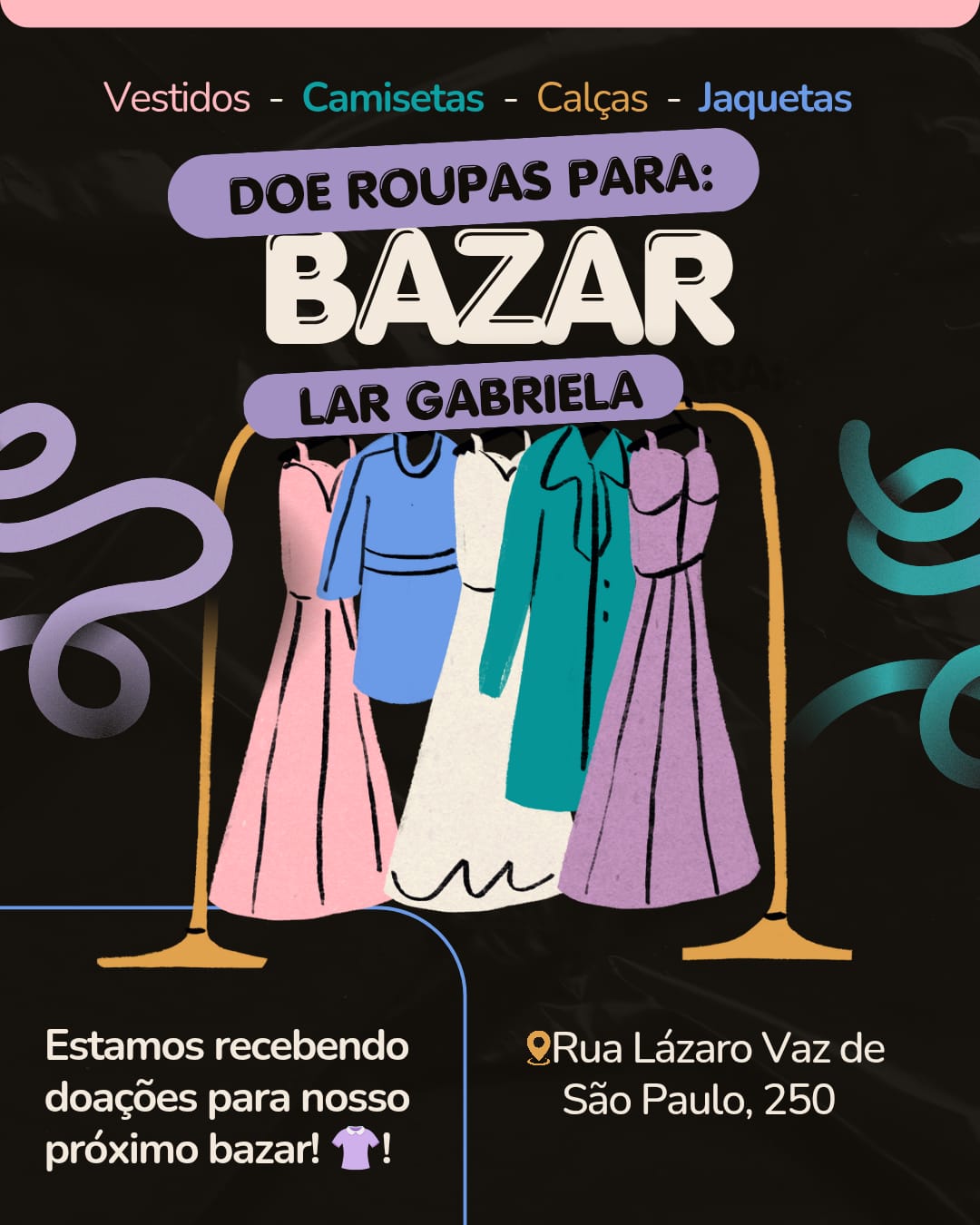 ARRECADAÇÃO DE ROUPAS PARA BAZAR EM ARAXÁ 